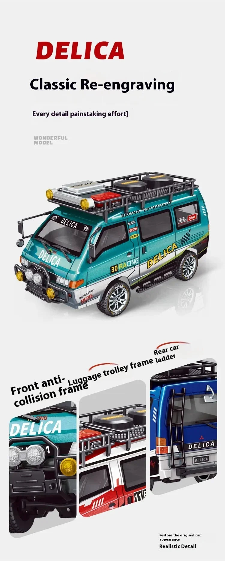 1/24 RC Car 1:24 Scale Mitsubishi Delika Car Model 2WD/4WD High Speed Remote Control Car Toy With Light Gift.