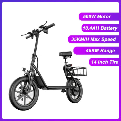 2025 New LPESBS Dual Brake Electric Scooter 500W Super Motor 35KM/H Fast Speed Portable Electric Scooter 45KM Long Range Scooter.