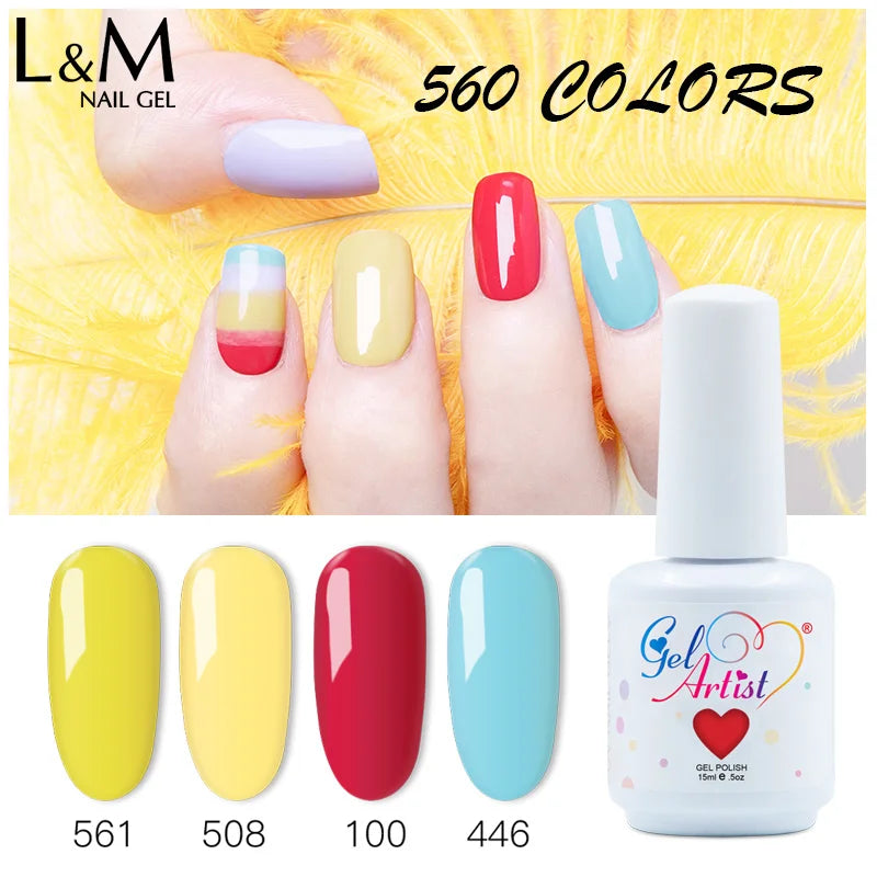 Ibdgel 12 Colors 15ML Nail Gel Polish Nail Accessories Semi-permanent Varnish Nail Art Nail Soak Off LED UV Gel Nail Venalisa.