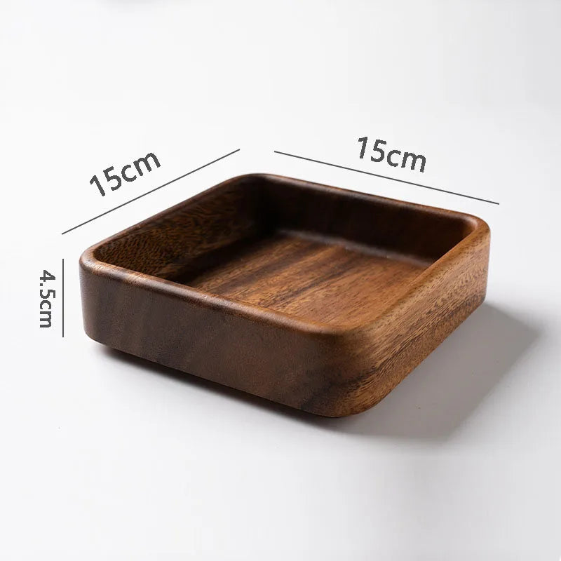 Black Walnut Wood Storage Tray Modern Afternoon Tea Dessert Organizer Living Room Desktop Dry Fruits Container Home Decoration.