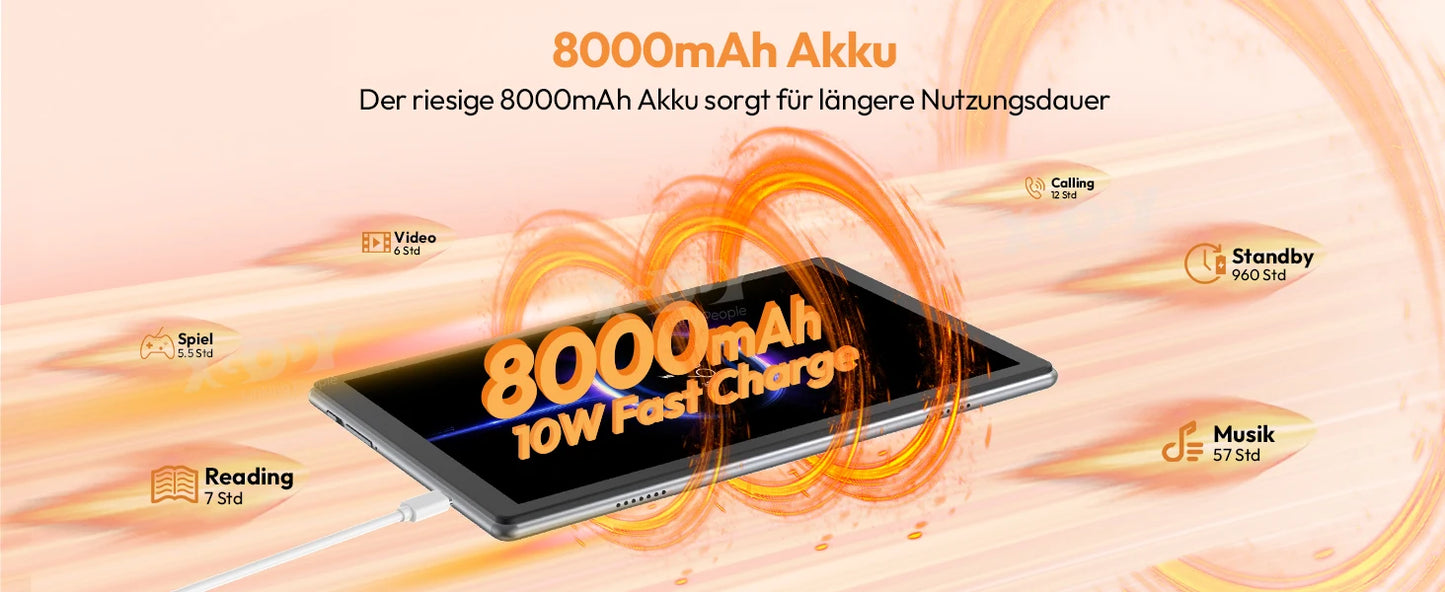 XGODY Newest P60 PRO Tablet Android 15 24GB(8+16)+256GB Octa core Dual SIM 4G LTE Free Keyboard Case/Charger 10.1 inch 8000mah.