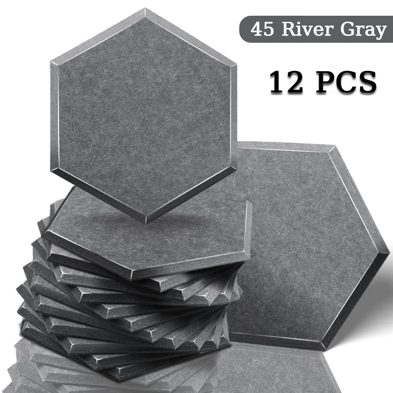 TOUO Acoustic Panel Sound Proof Decorative Wall Panels 12 PCS Acoustic Insulator High Density Noise Absorbing Isolator