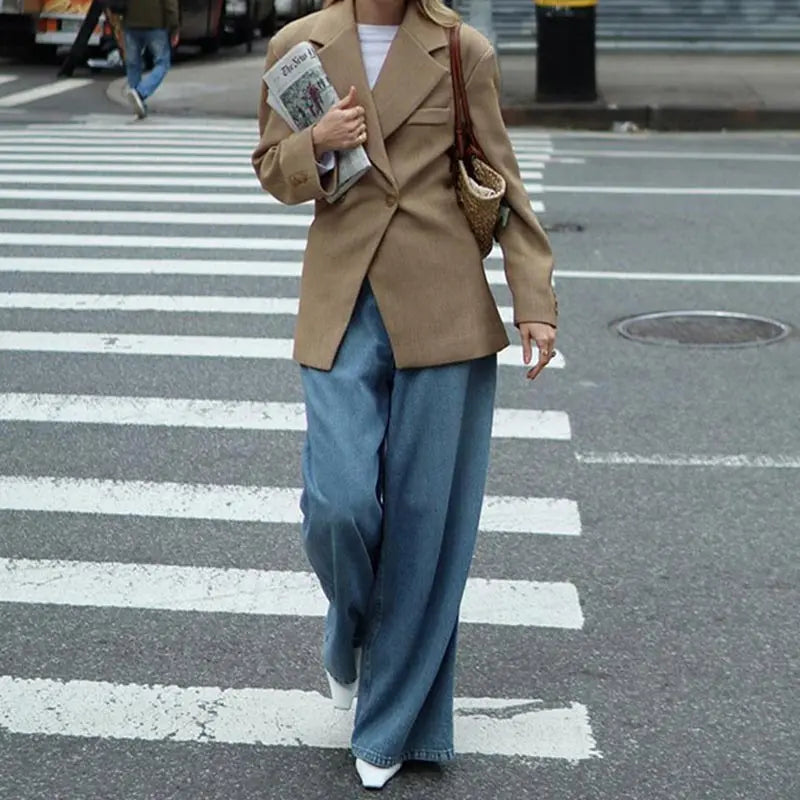 Neue Diagonal schnalle frauen Jacke Anzug Klassische Vintage Casual Jacken Herbst Mode Retro Frauen Mantel Revers Weibliche Mäntel Tops.