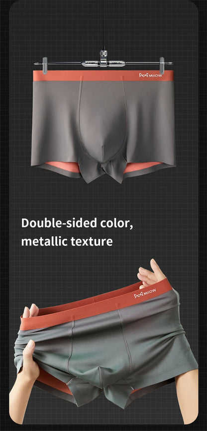 MiiOW 3 stücke 100S Modal Männer Boxer Unterwäsche Eis Seide Licht männer Höschen Boxershorts 5A Antibakterielle Atmungsaktive Mann unterhose