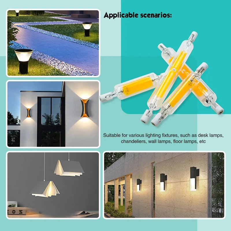 R7S LED Glasröhre 78mm 118mm COB Birne 5W 10W 20W r7s Lampada Mais Lampe J78 J118 AC220V 110V Energiesparende Ersetzen Halogen Licht.