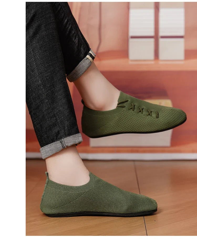 YRZL Men's Comfortable Shoes Breathable Walking Shoes Summer Mesh Loafers Anti Slip Casual Sneakers Lightweight Shoes for Men