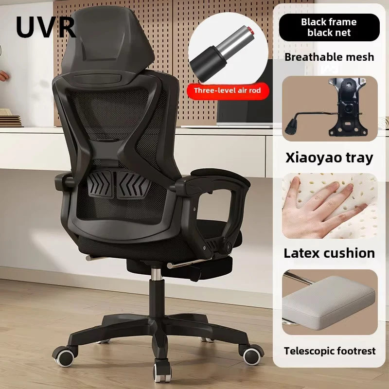 UVR Stuhl mit ergonomischem Design, sitzend, bequem, verstellbar, Chefstuhl, Netzstoff, Personalstuhl, Bürostuhl, Sportstuhl, Möbel