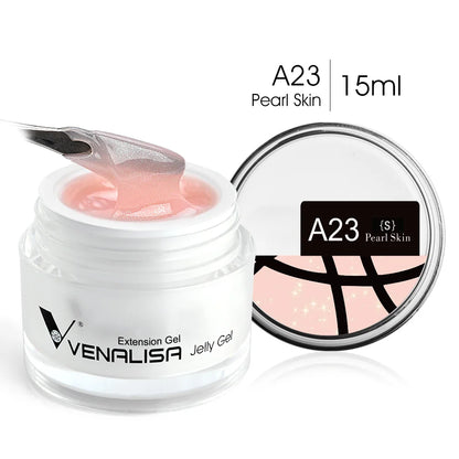 Venalisa Camouflage Nail Gel 15ml Soak Off UV LED Nail Polish Builder Construction Extend Semi Transparent  Jelly Poly Nail Gel.