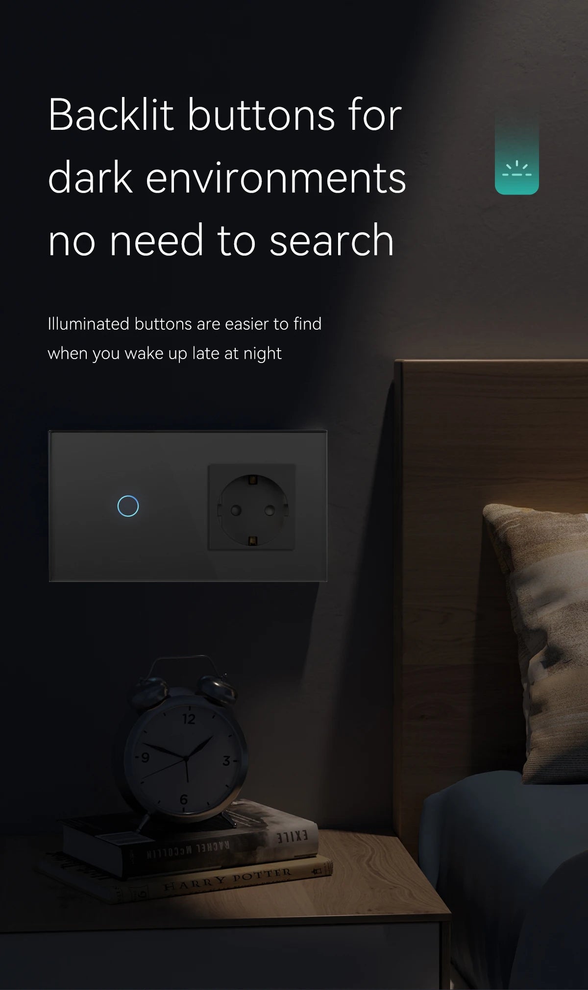 Bseed EU-Standard 1/2/3 Gang Licht-Touch-Schalter Home Wandschalter Graues Glas Sensorschalter Typ-C USB-Stromladebuchsen.