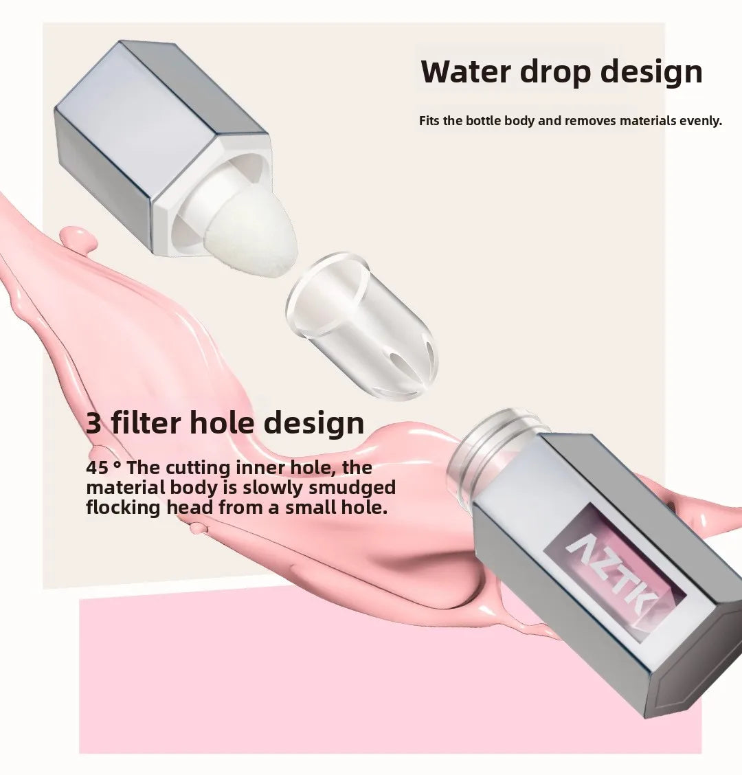 AZTK Liquid Blush Highlighter Contour Stick - Creamy Matte Natural Flush,Face Sculpting & Lifting Effect,Long Lasting Cheek Tint.