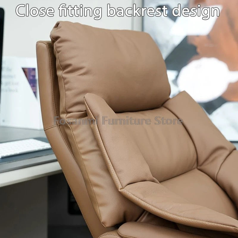 Elektrischer, bequemer Boss-Bürostuhl, Leder, verstellbar, weich, Heimcomputerstühle, ergonomischer Gaming-Schreibtisch, Drehstuhl