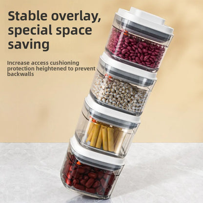 Square press storage tank sealed tank kitchen grains plastic candy jar fruit powder box transparent storage tank.