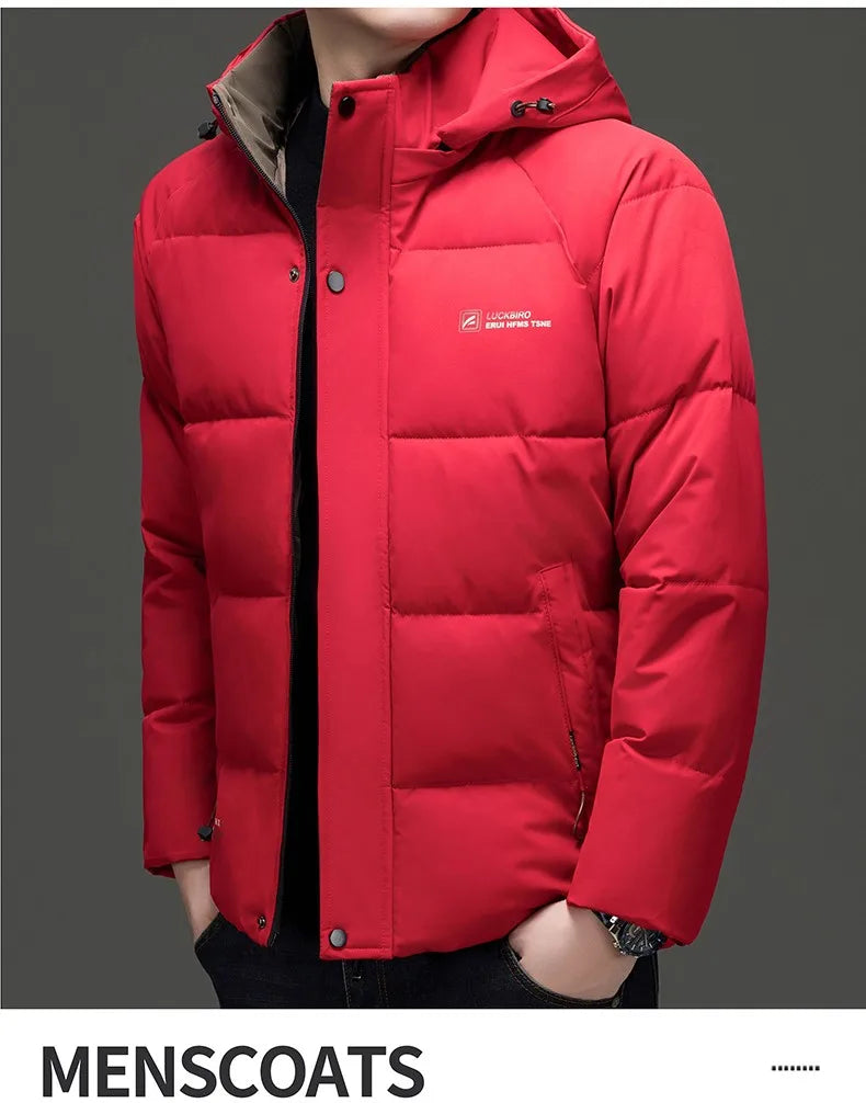 Top Grade Designer New Brand Men Parka Jacket Thick Casual Fashion Hooded Cropped Windbreaker Quilted Bubble Coats  Mens Clothes