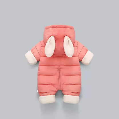 Winter Neue Baby Strampler Jungen Mädchen Patchwork Dicke Plus Samt Overalls Winddicht Mit Kapuze Overalls Schneeanzug Ein Stück Body