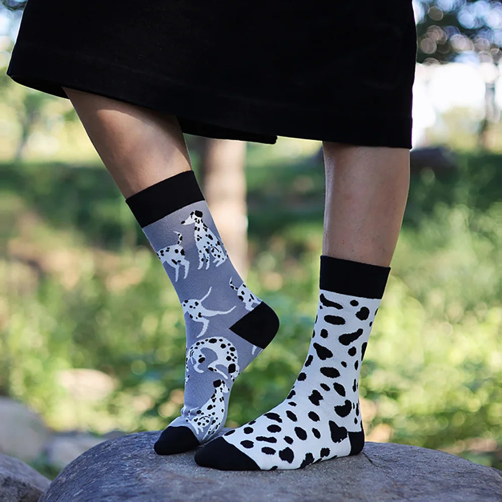 1 Pair Man Women Sock Original AB Tide Socks Colorful Cat Dog Koala Cow Cotton Socks Four Seasons Unisex Medium tube Socks Gift.