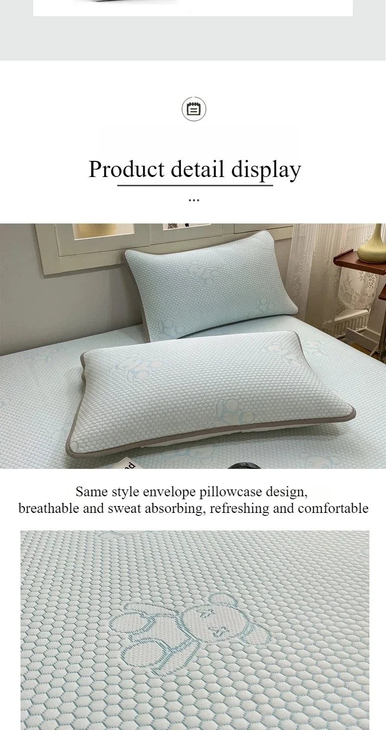 Summer Cooling Quilted Mattress Protector Cover Thickened Breathable Mattress Topper for Single Double Queen King Size Bed.