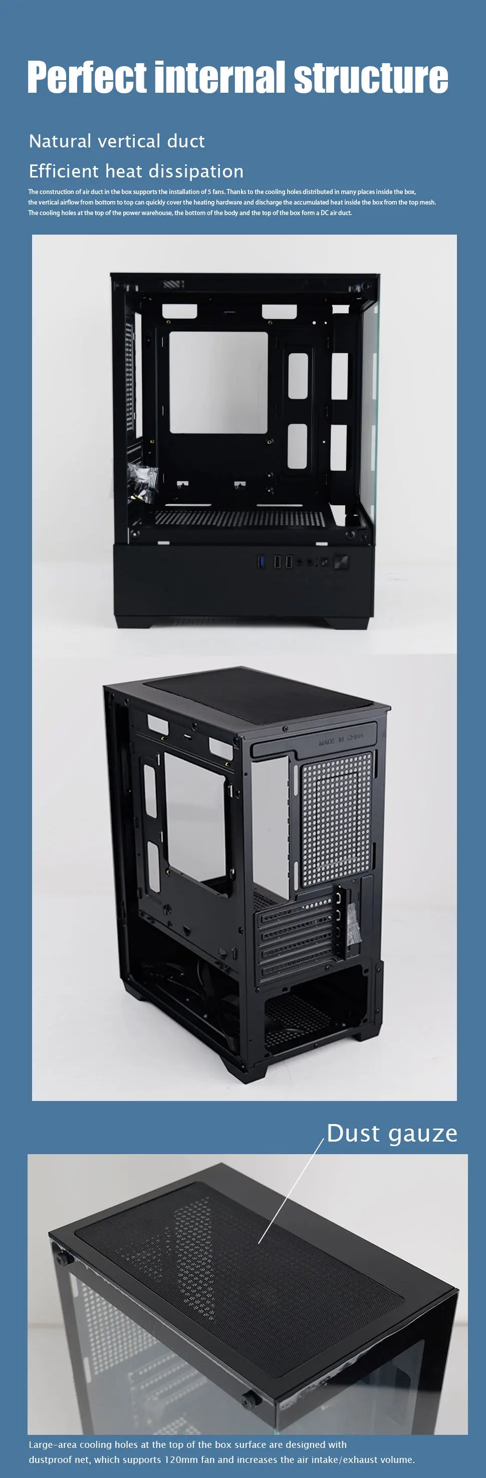 MANMU Tempered Glass Transparent Pc Case Cabinet M-Atx Gaming Rgb Case Desktop Tower Computer Case.