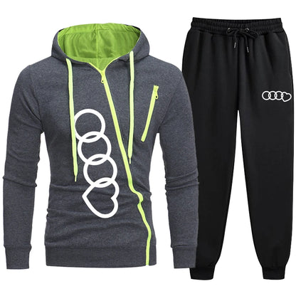 Pant Sets men's Zipper Sweatshirt Suit Hooded Zip-up Man Clothes for Men Winter Tracksuit Sets Sweatsuit Set Men's Hoodies Male.