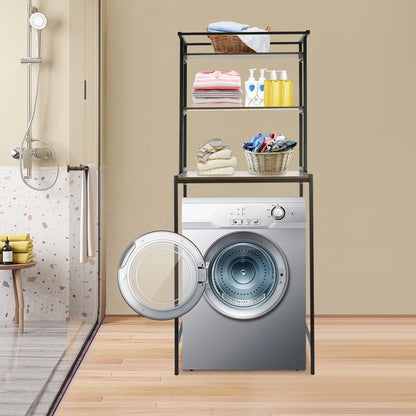 3-stufiges Aufbewahrungsregal für Waschmaschinen und Trockner, robustes Wäscheständer mit Bodenfach, Organizer-Ständer für Badezimmer, Waschküche