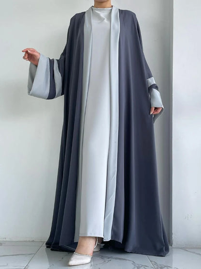 Eid Muslimisches Kleid und Abayas für Frauen, 2-teiliges Set, Musulman Ensembles Marokko, Ramadan-Kaftan, Abaya, Kaftan, Dubai, arabische lange Robe 2024