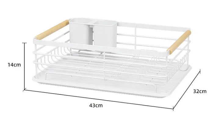 Countertop Kitchen Single-layer Plate Shelf Drain Bowl Rack Multi-functional Tableware Metal Storage Rack.