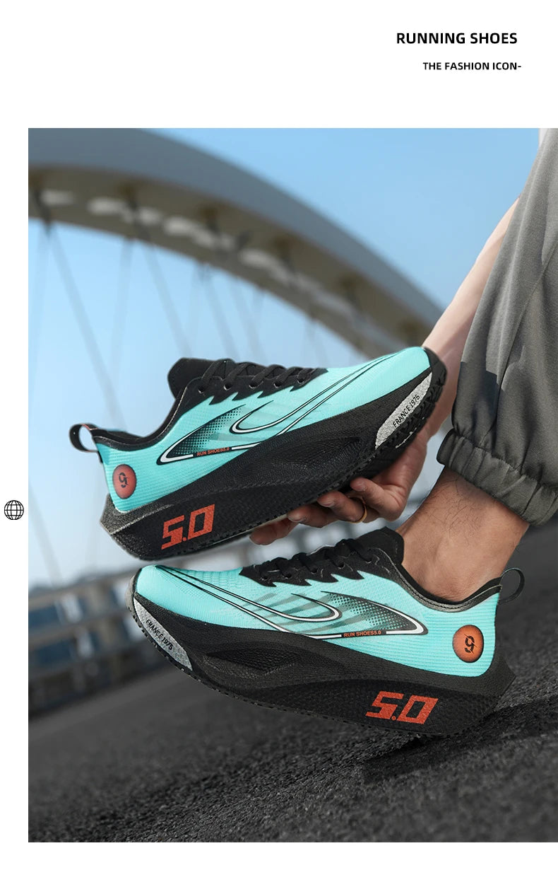 Men's Sports Shoes Cushioning Non-Slip Flat Wear Resistant Sneakers Mesh Breathable Platform Soft Running Shoes for Man.