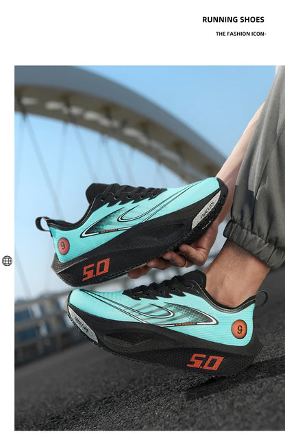 Men's Sports Shoes Cushioning Non-Slip Flat Wear Resistant Sneakers Mesh Breathable Platform Soft Running Shoes for Man.