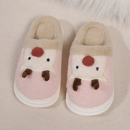 Smile PoP Cute Women Slippers Indoor Fuzzy Women House Slippers Classic Cartoon Casual Home Shoes Warm Bedroom  Animals Shoes
