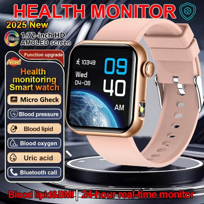 2025 New LED Women AI Smart Diagnosis Smart Watch HRV+PPG Blood Pressure Blood oxygen Health monitor IP68 NFC Smartwatches ﻿