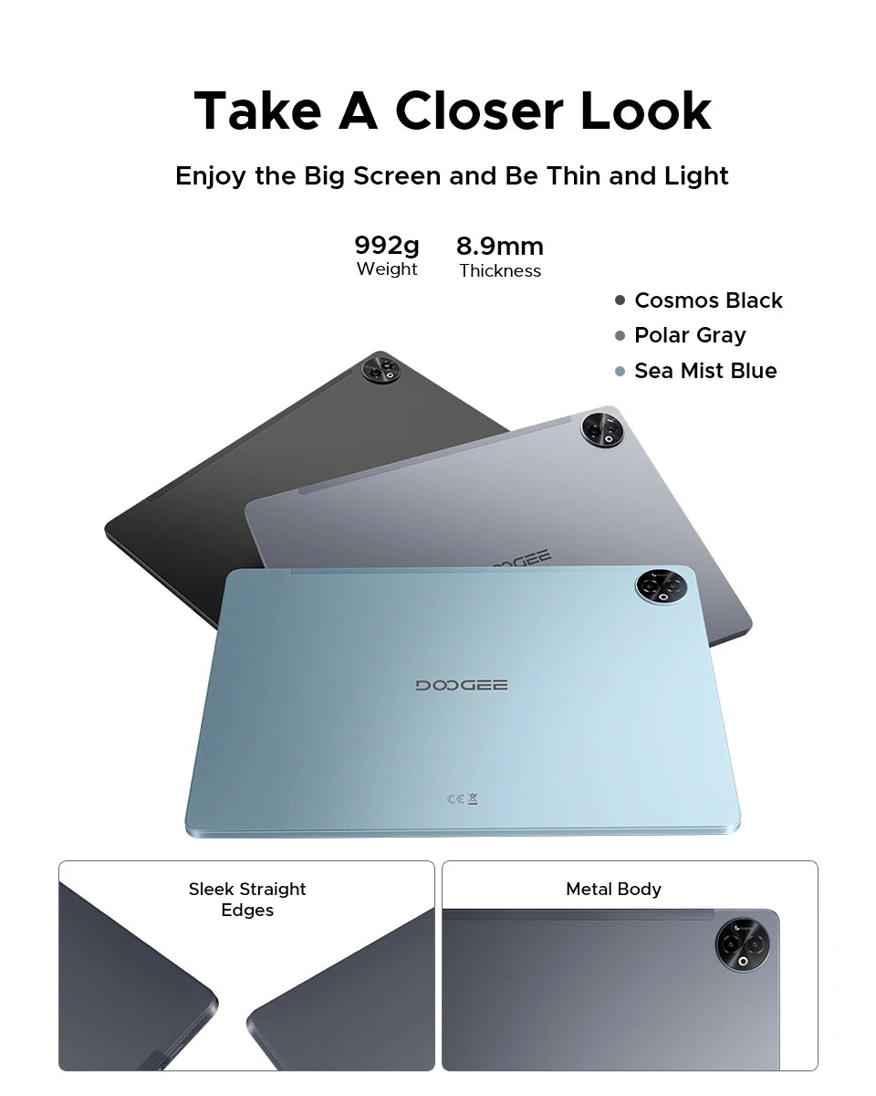 Doogee 2 in 1 Tablet Pc Tab E3 Max Gmini Ai 14" 2.1K Display Android 15 32Gb (8+24) 256Gb 13500Mah Battery Helio G100 Tablet Pc.