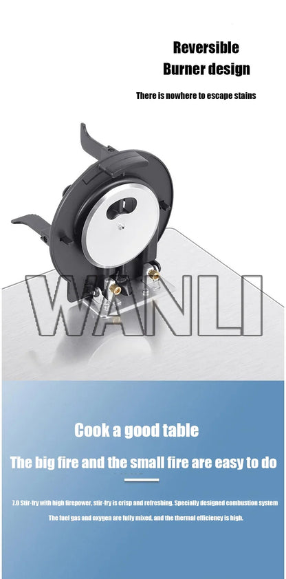 419H Embedded Stainless Steel Gas Stove/  4.8Kw High Firepower Household Stove/Reversible Double Stove Magic Dish Stove.