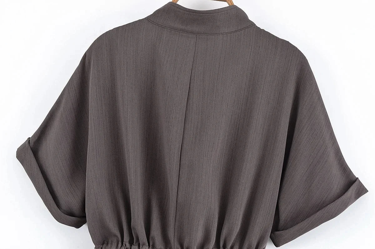 Casual Pants 2 Pieces Sets For Women Short Sleeve Coat High Waist Trousers Women's Suit 2025 Two Pieces Loose Woman Outfits.