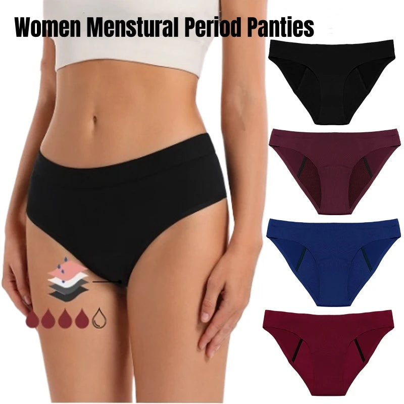 Leakproof Mid-Rise Breathable Women Menstural Period Panties Incontinence Underwear Super Absorption Briefs Female Dropshipping.