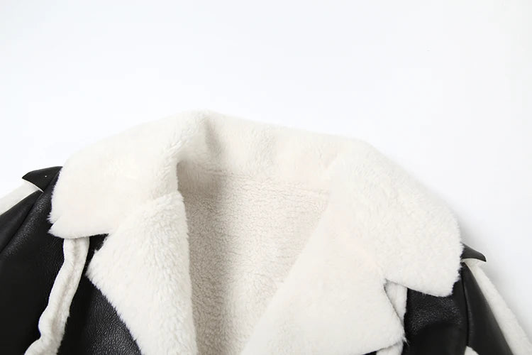 Weird Puss Furry Patchwork Women Crop Jacket Hipster Full Sleeve Open Stitch Hipster Streetwear Warm Outwear Basic Wild Coat.