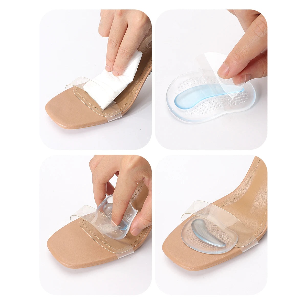 Silicone forefoot pad ladies sandal anti-skid pad anti-pain thickened half a yard pad high heels insole forefoot pad.