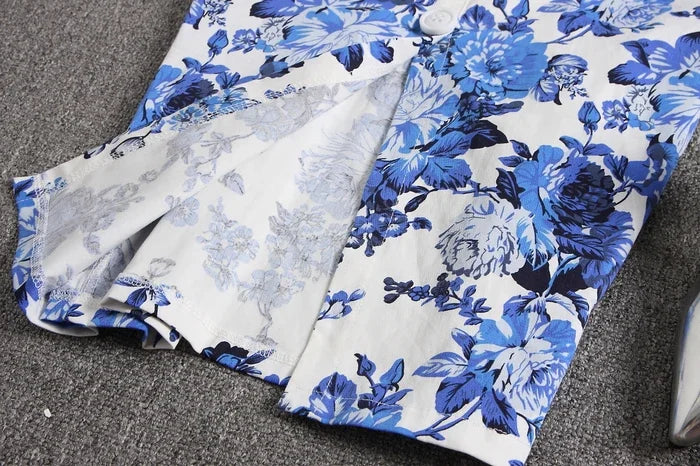 ALPHALMODA-Stretchy Tank-Kleid für Damen, schmales Baumwollkleid, einreihig, Blumendruck, elegant, Sommer, neu