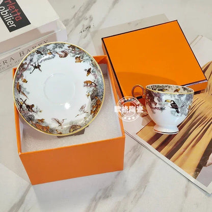 European ceramic western dinner plate, jungle set, steak plate, Coffee cup, afternoon , personalized gift set