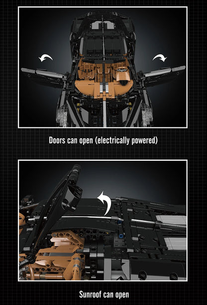 Mould King 13163 Technical Car Building Block The Remote Control La Voiture Noire Sport Car Model Toys Kids Christmas Gifts.