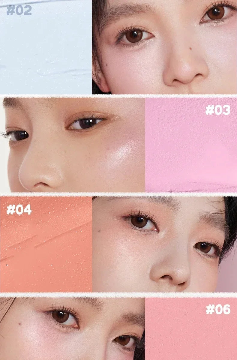 Judydoll Monochrome Blush Portable Silky Cream Multipurpose Blusher Eyeshadow Nude Natural Brighten Skin Tone Makeup Cosmetics.