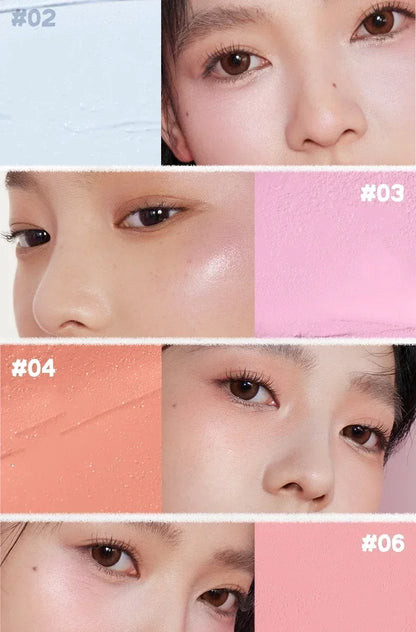 Judydoll Monochrome Blush Portable Silky Cream Multipurpose Blusher Eyeshadow Nude Natural Brighten Skin Tone Makeup Cosmetics.