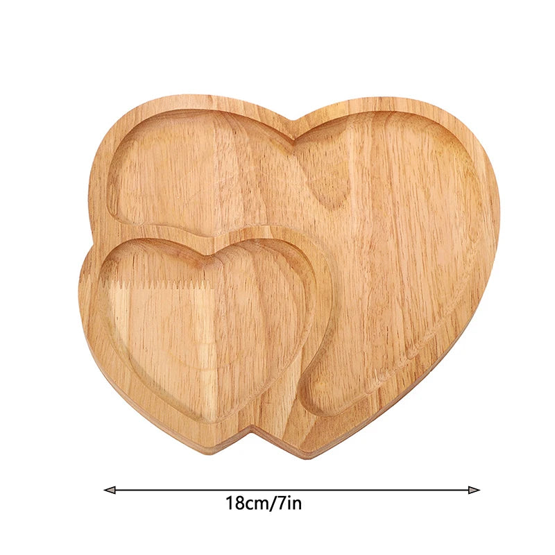 Wooden Tray Heart-Shaped Cheese Board Salad Cake Plate Decoration For Snacks Candied Fruits Valentine'S Day Decoration.