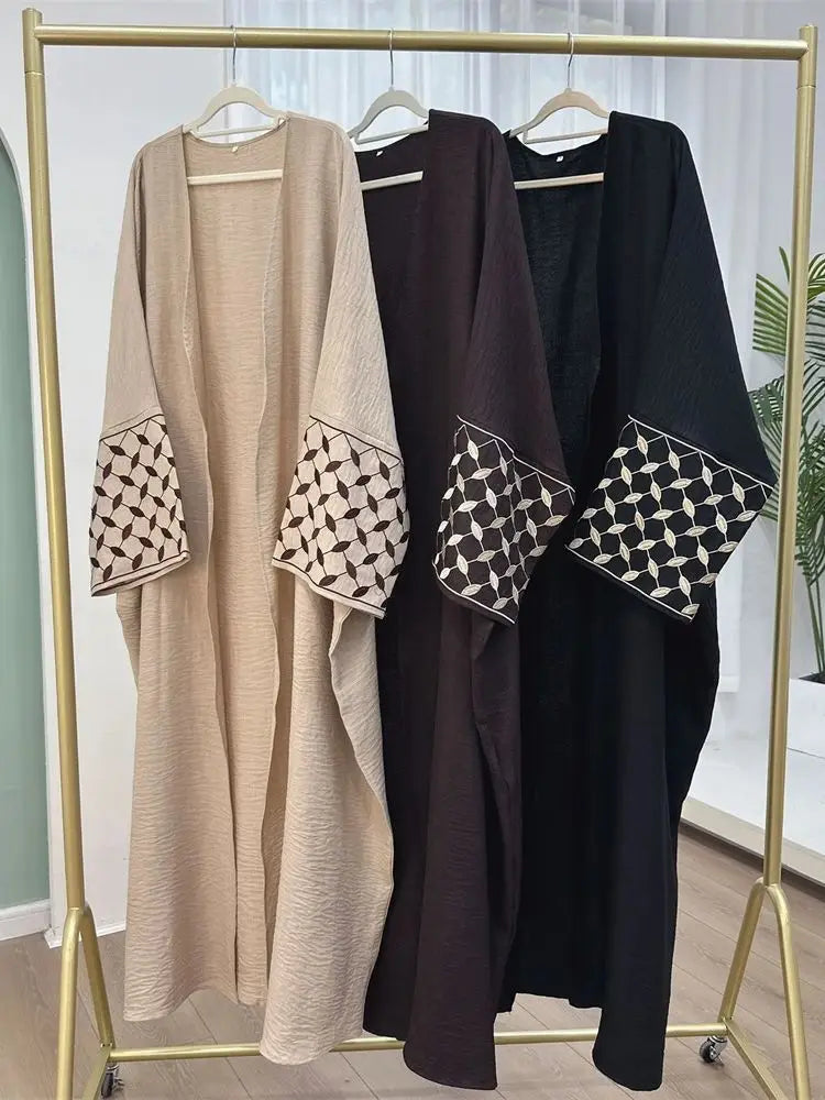 Open Muslim Kimono Abaya Dubai Elegant Kaftan Modest Dress Abayas For Women Islam Caftan Marocain Robe Arabe Femme Musulmane.