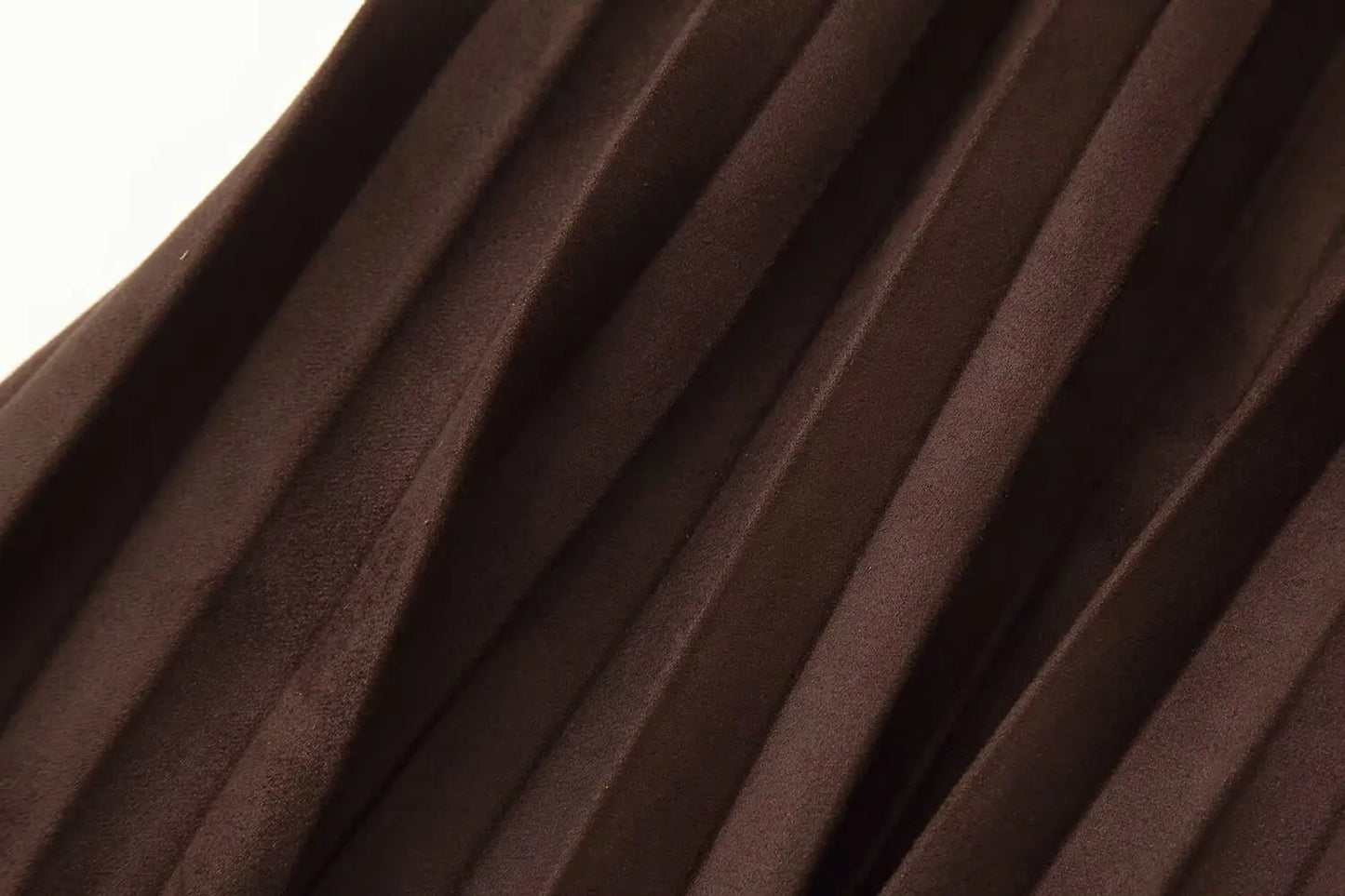 European and American style autumn new fashion trend casual simple women's matching belt suede effect pleated midi skirt