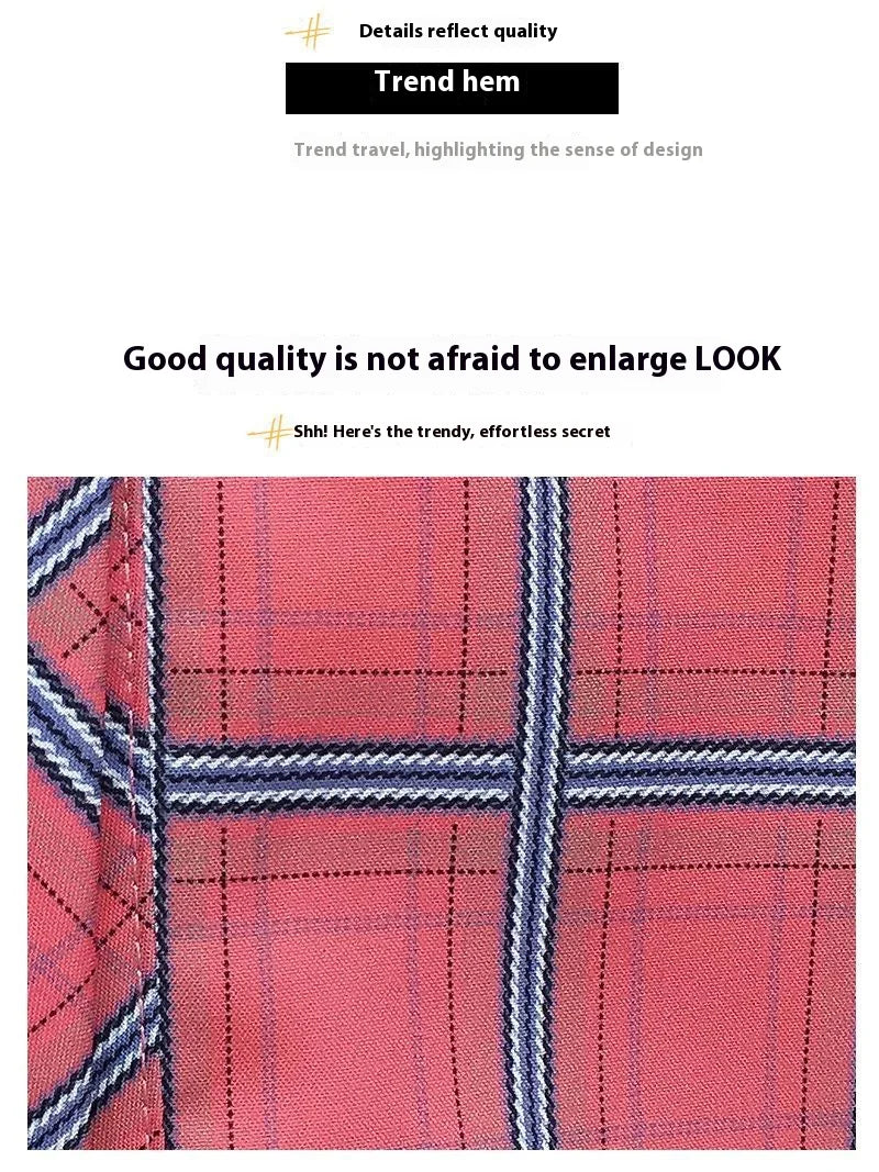 2024Spring and Autumn New College Style Women's Long sleeved Bottom Top Cardigan Long sleeved Fashion Plaid Shirt