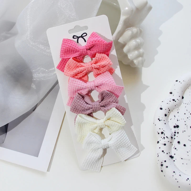 6/10Pcs/Set 2025 Fashion New Cute Ribbon Bowknot Hair Clips for Kids Handmade Baby Girls Hair Accessories.