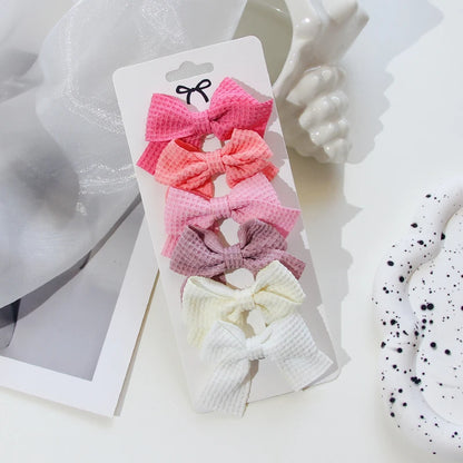 6/10Pcs/Set 2025 Fashion New Cute Ribbon Bowknot Hair Clips for Kids Handmade Baby Girls Hair Accessories.