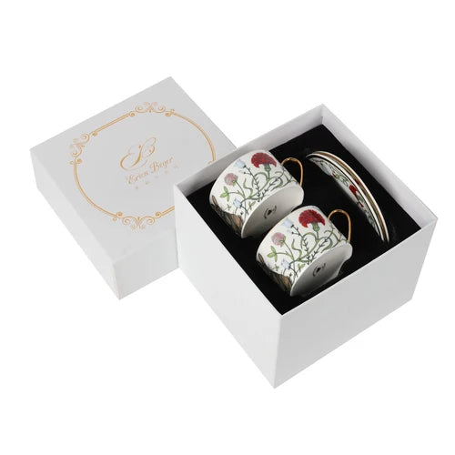 Russian Royal Porcelain Lomonosov Cartoon Rabbit Gold Plated Bone China Coffee Cup and Saucer Gift Box Gift Coffee Cup Set.