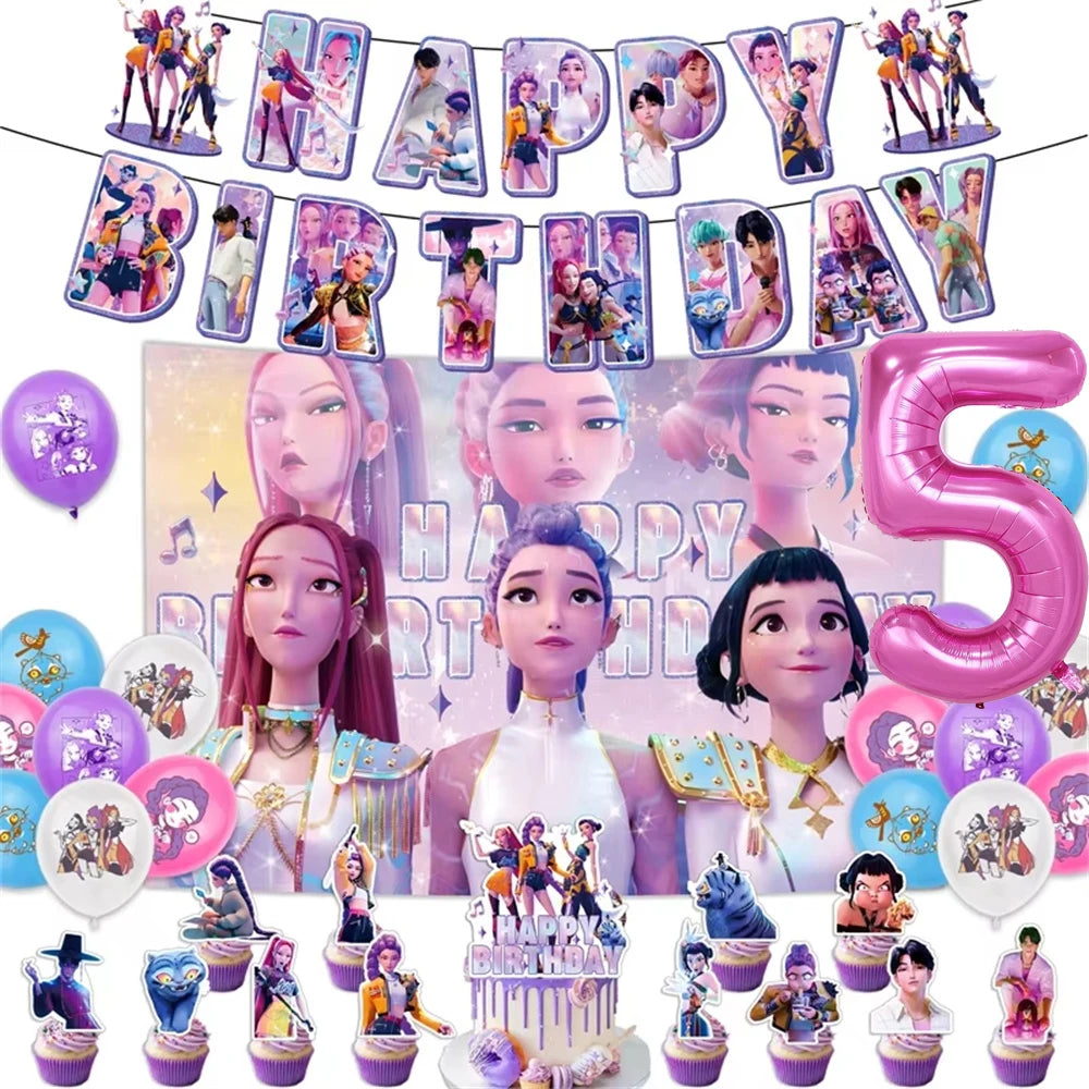 Neue Kpop Dämon Jäger Thema Einweg Geschirr Set Party Liefert Huntrix Saga Jungen Kuchen Topings Geburtstag Party Dekoration