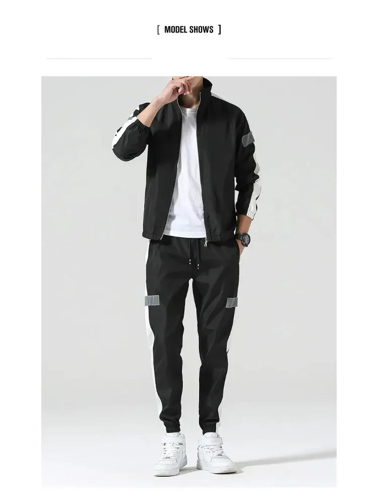 2Pcs Men Tracksuit Hoodie Tops Joggers Pants Tracksuit Set Male Running Jogging Sportswear Hooded Pants Mens Sweat Suit 2024.