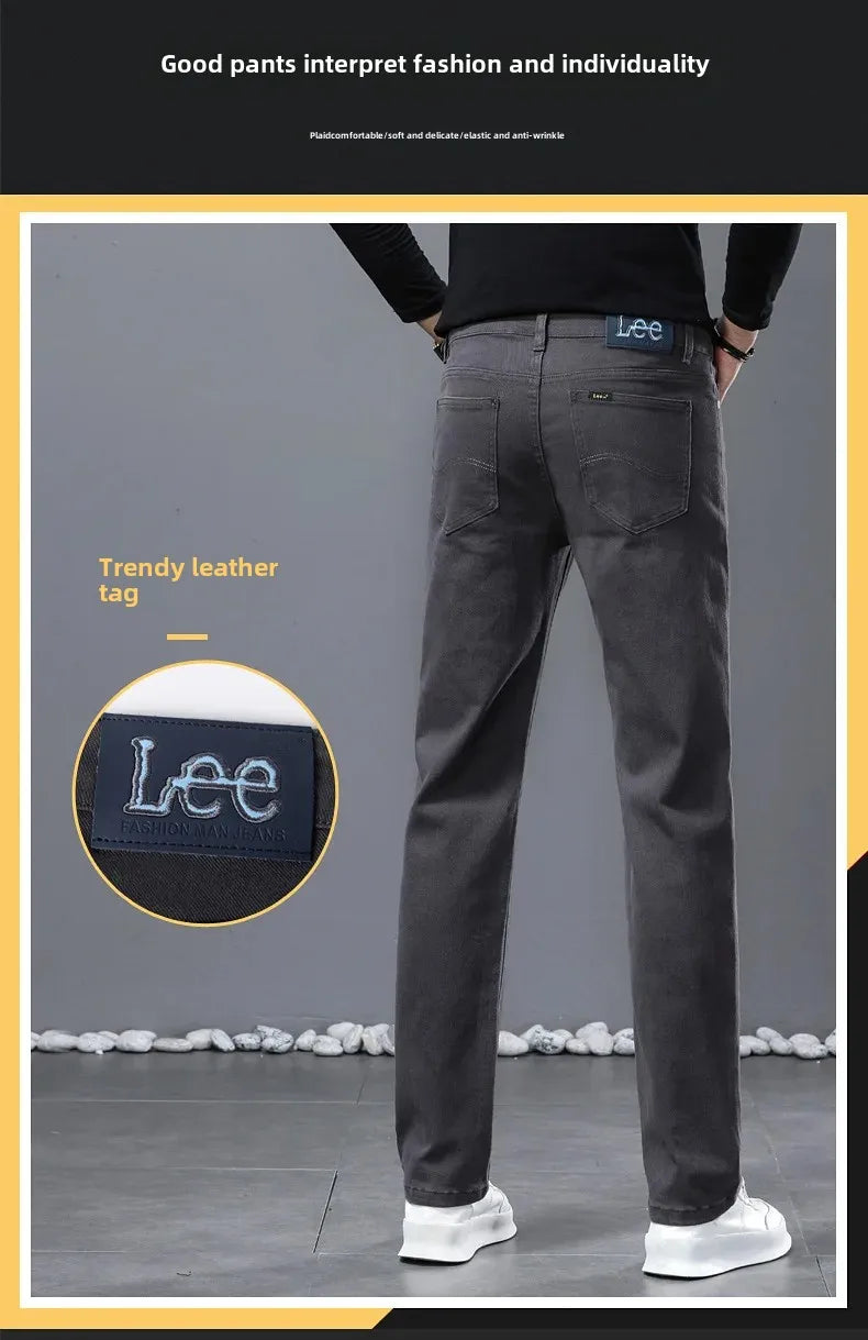 2024 herbst/Winter Neue männer Jeans Business Lose-Fit Gerade Bein Hohe Taille Baumwolle Casual Trendy hosen